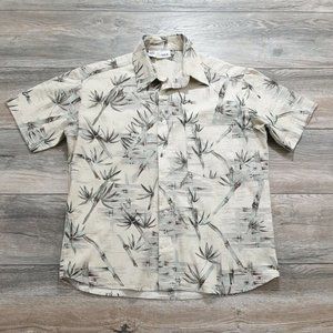 Stitch Mens Short Sleeve Shirt Hawaiian Bamboo Print Casual Vacation Pool Party